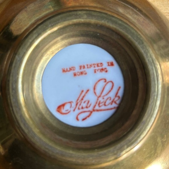 Vintage Hand Painted Small Dish in Brass from Hong Kong 1950's - Picture 4 of 6